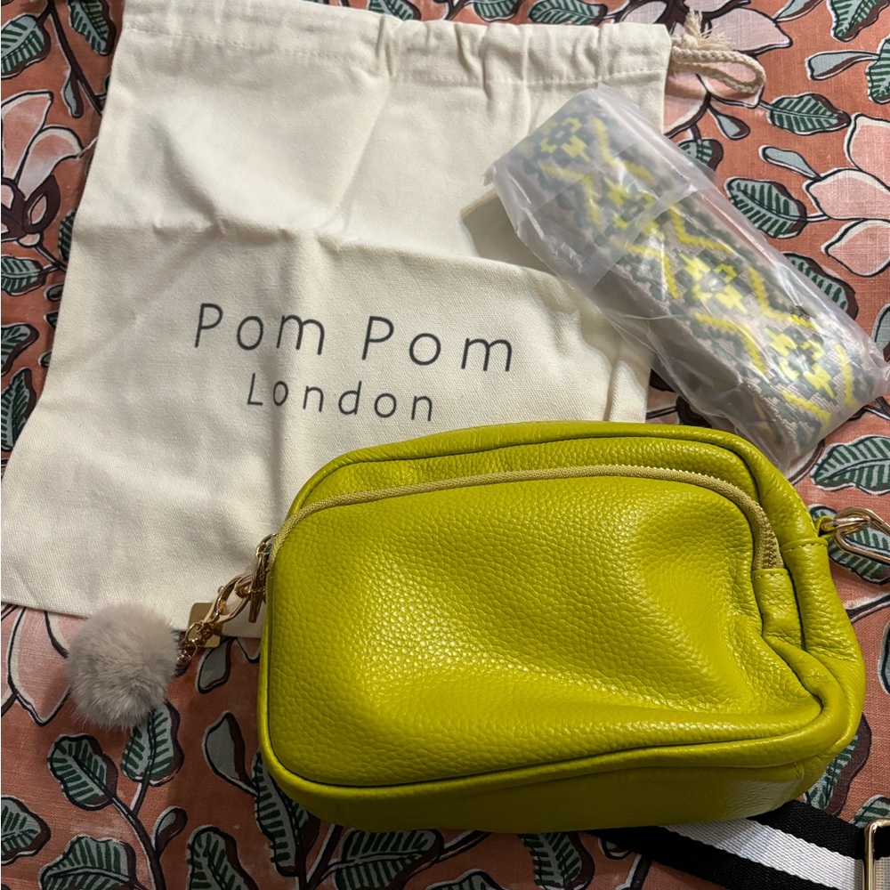 Used once, Pom Pom London purse with extra strap and dust bag